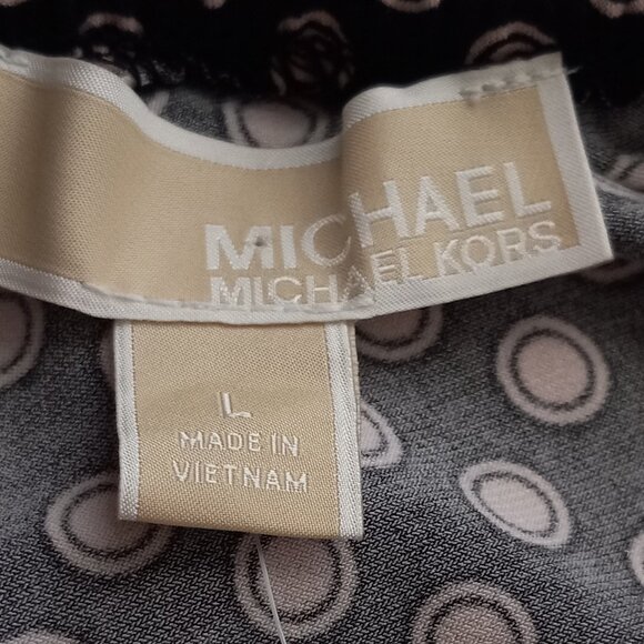 Nwt $125 MICHAEL Michael Kors Twisted Halter Neck Polka Dot Dress Sz L - Picture 7 of 9